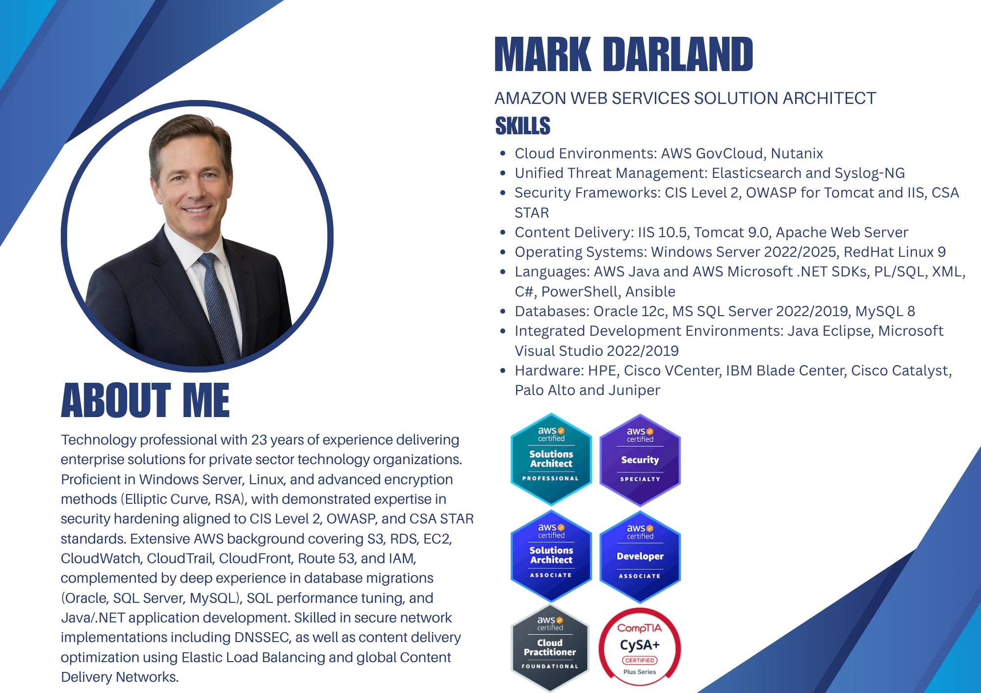 Mark Darland Cybersecurity Resume